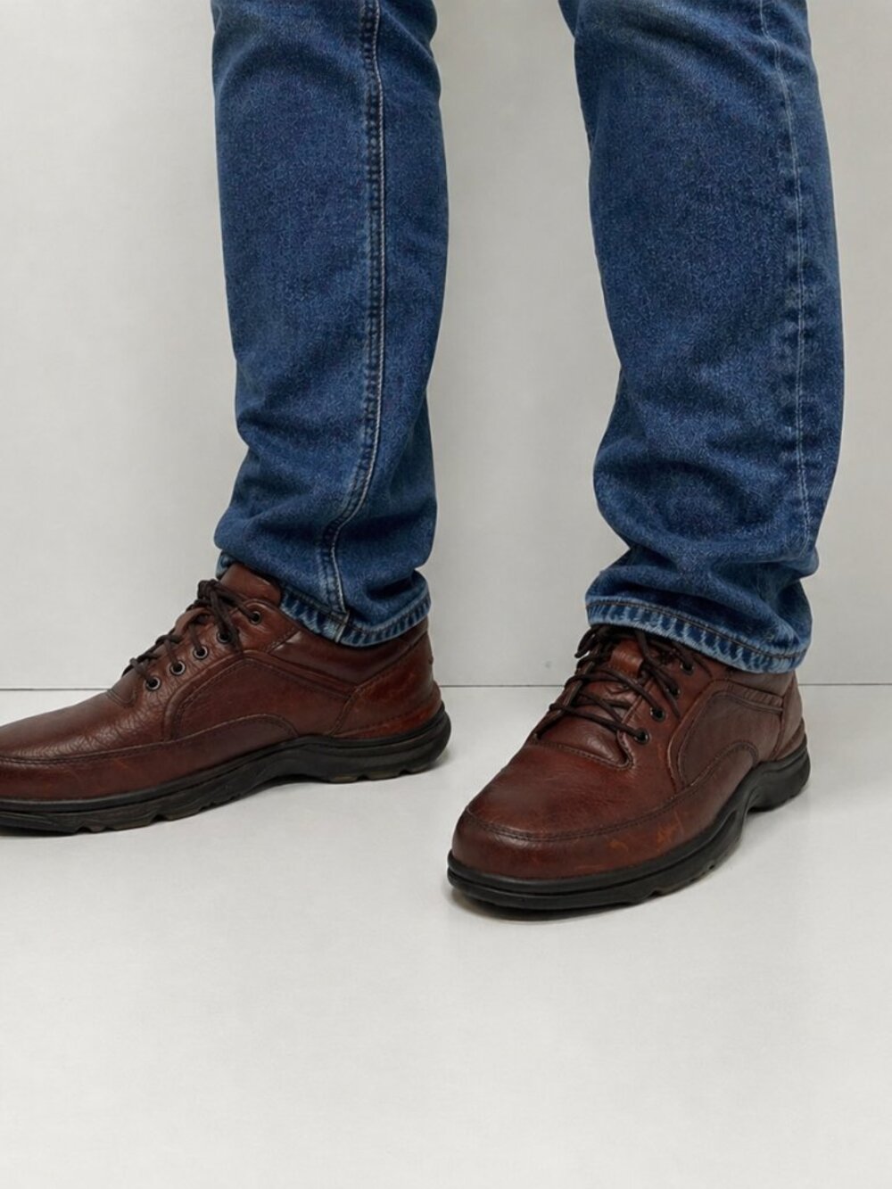 Men’s Rockport Eureka Walking Shoes Brown Leather Size 9.5M Comfort Casual